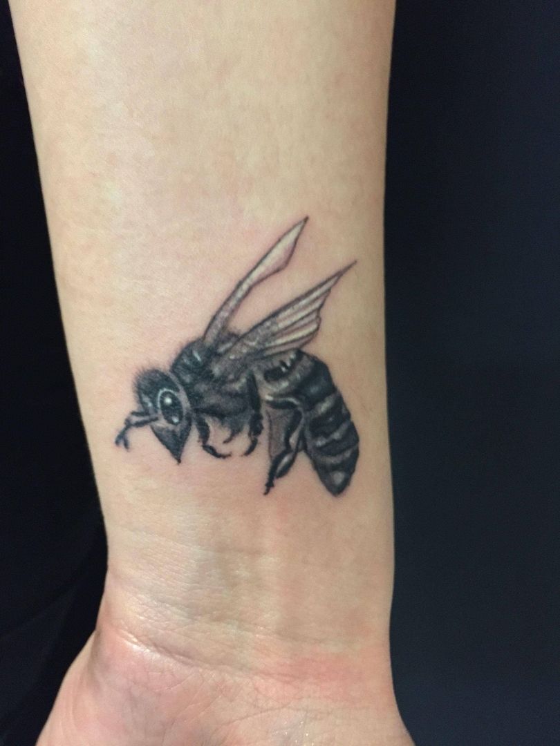 Black and Grey Biene