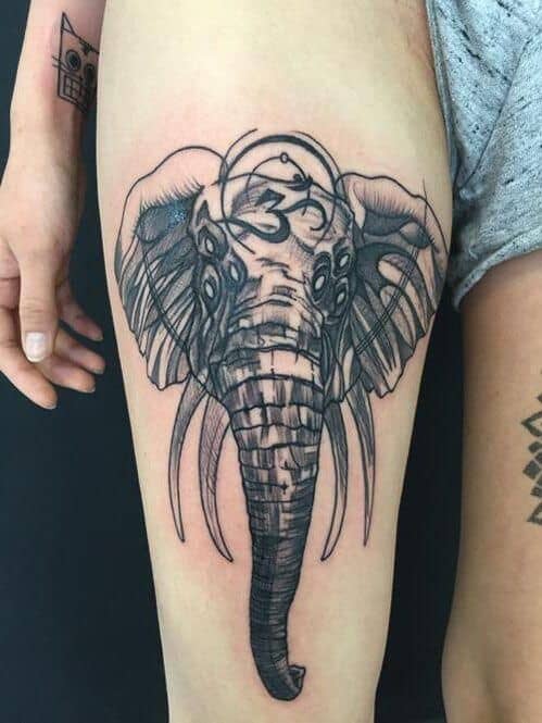 Blackwork Elephant