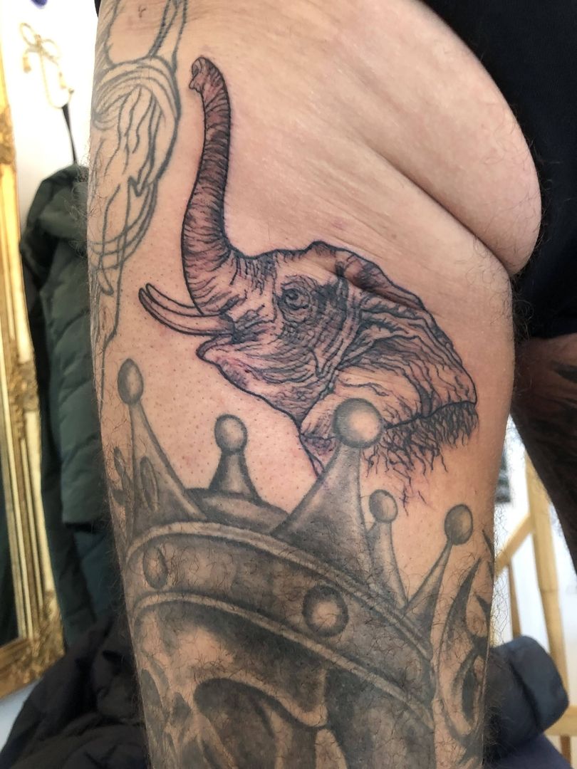 Blackwork Elephant